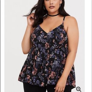 ❌SOLD❌ NWT! BLACK PAISLEY CHALLIS BABYDOLL CAMI